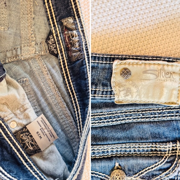 SILVER JEANS Suki Flap Short Denim Blue Jean Shorts - Picture 10 of 12